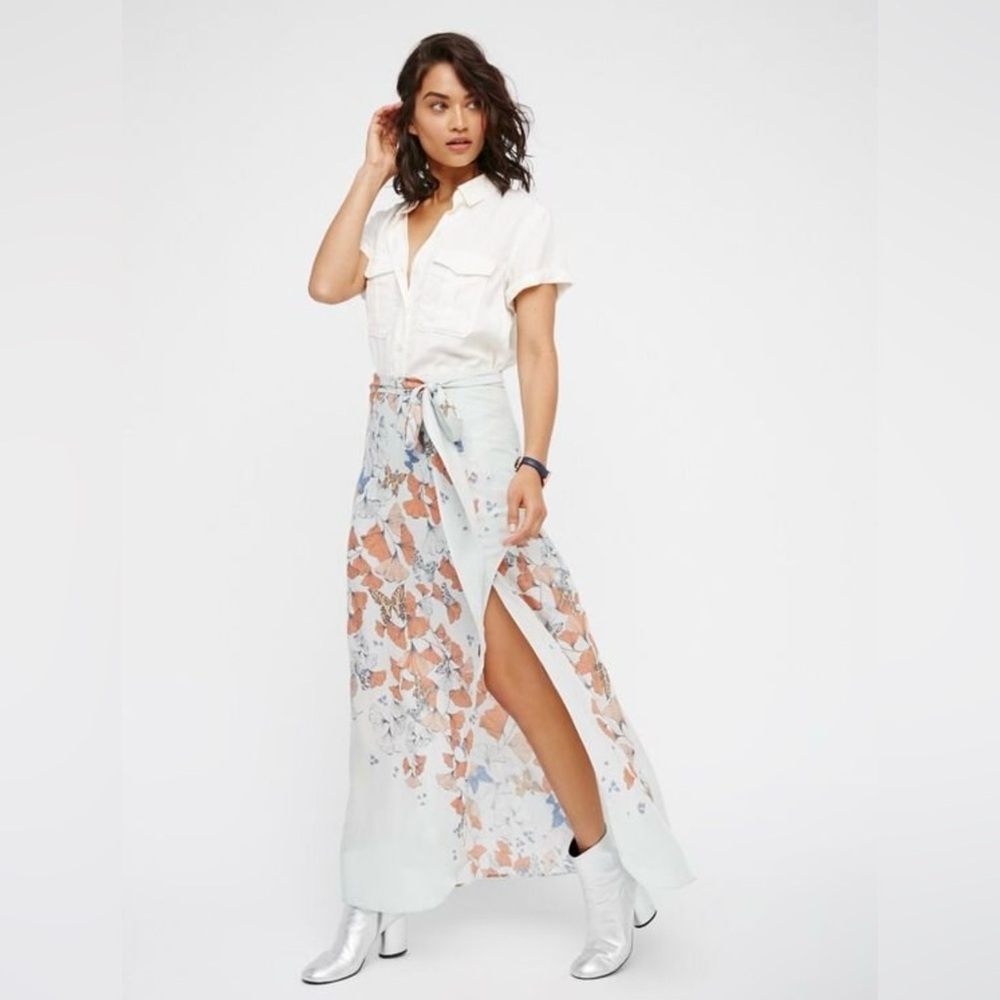 Free People | Bri Bri Butterfly Fairy Boho Asymmetrical Wrap Maxi Skirt | 4